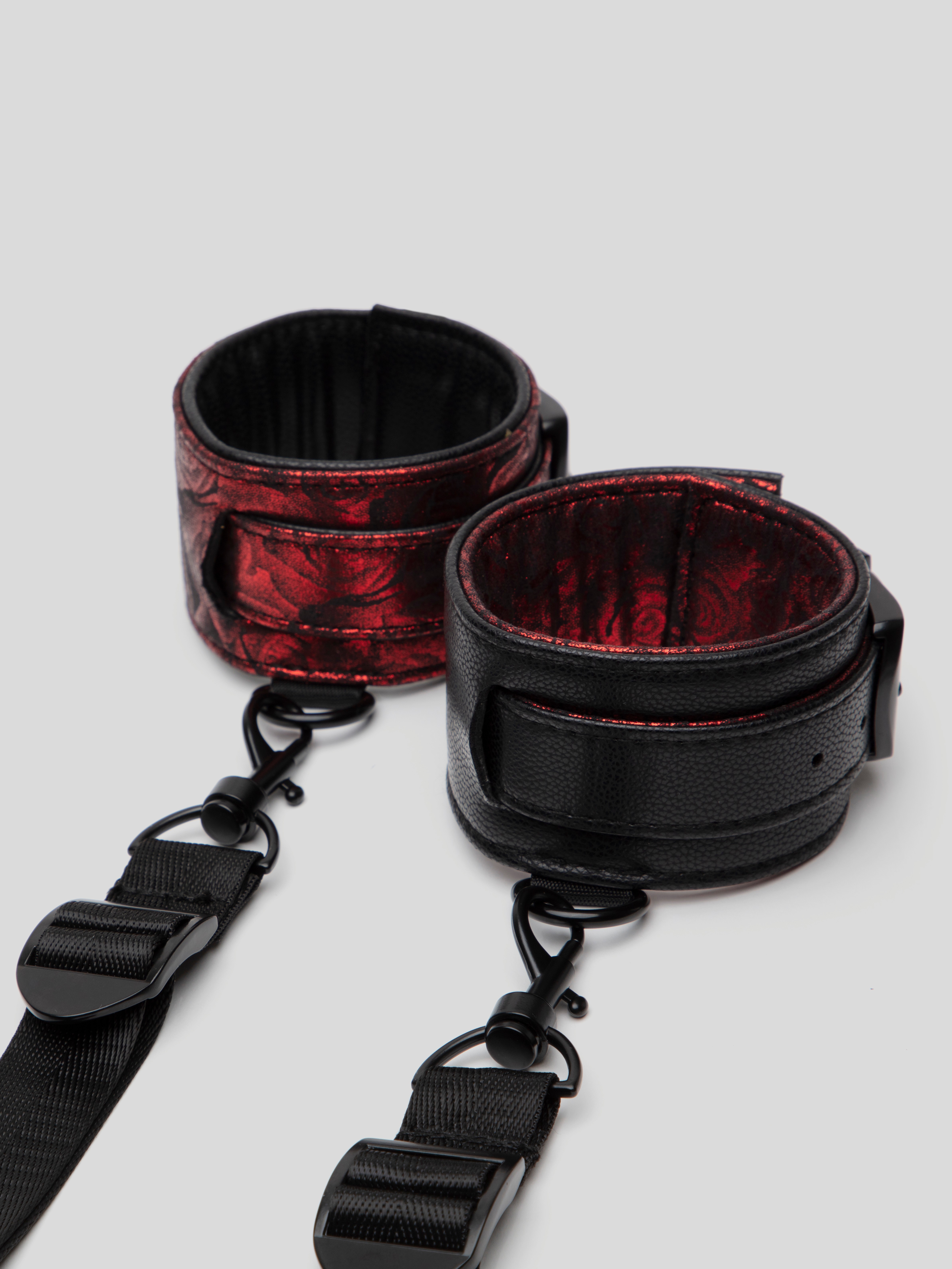 Fifty Shades of Grey Sweet Anticipation Reversible Under Mattress Restraint Set , Black, hi-res