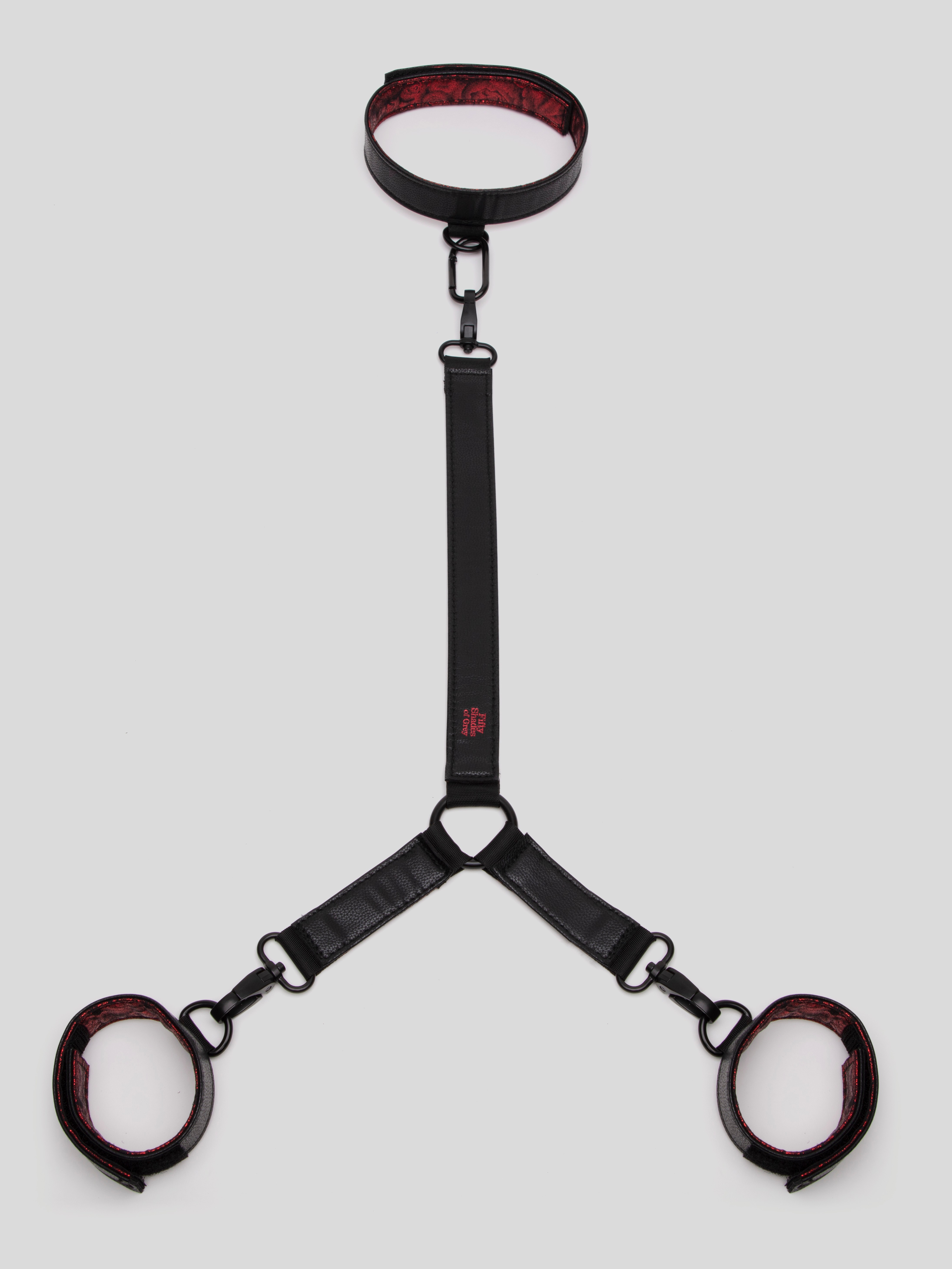 Fifty Shades of Grey Sweet Anticipation Reversible Faux Leather Collar and Wrist, Black, hi-res