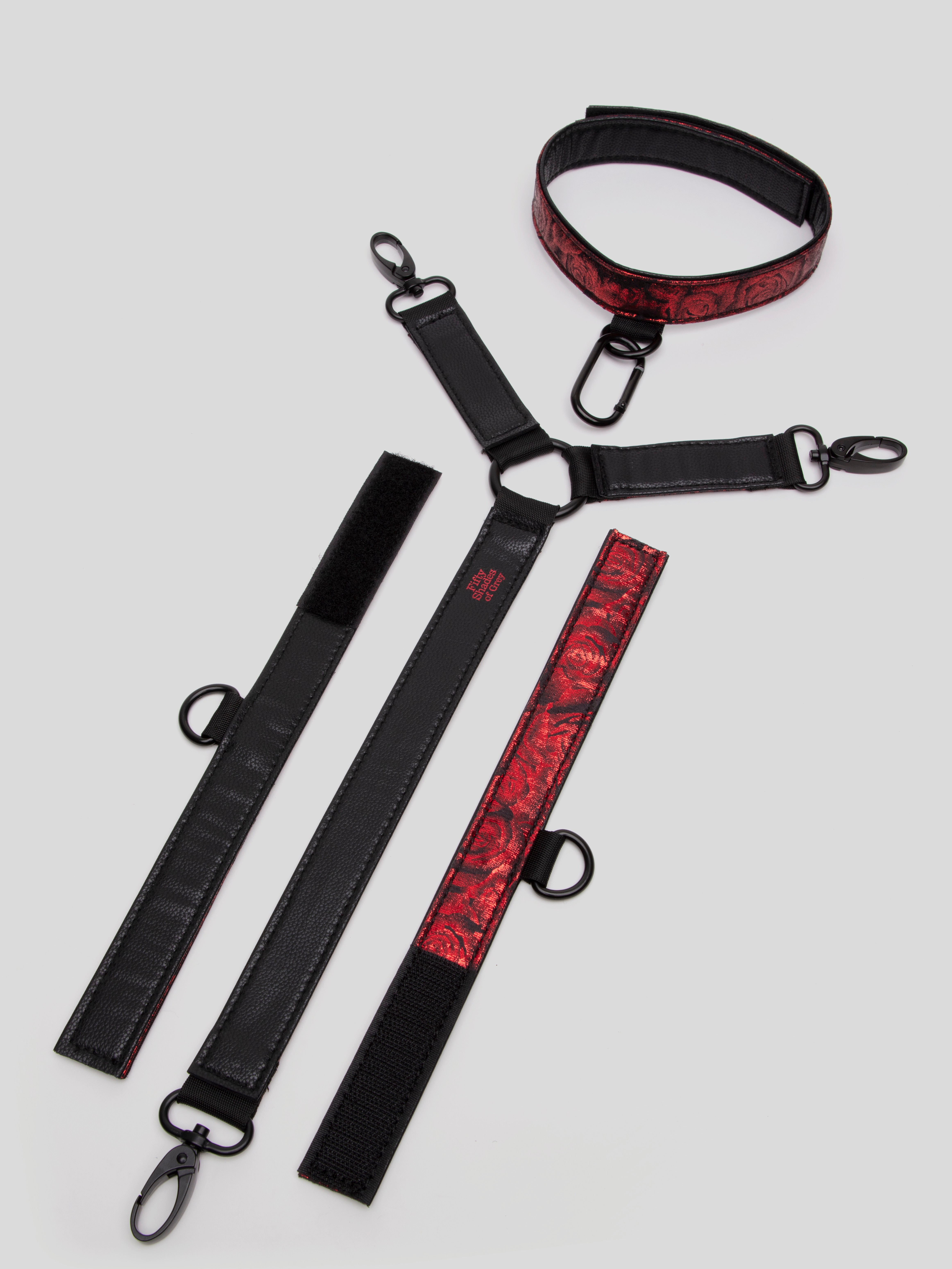Fifty Shades of Grey Sweet Anticipation Reversible Faux Leather Collar and Wrist, Black, hi-res