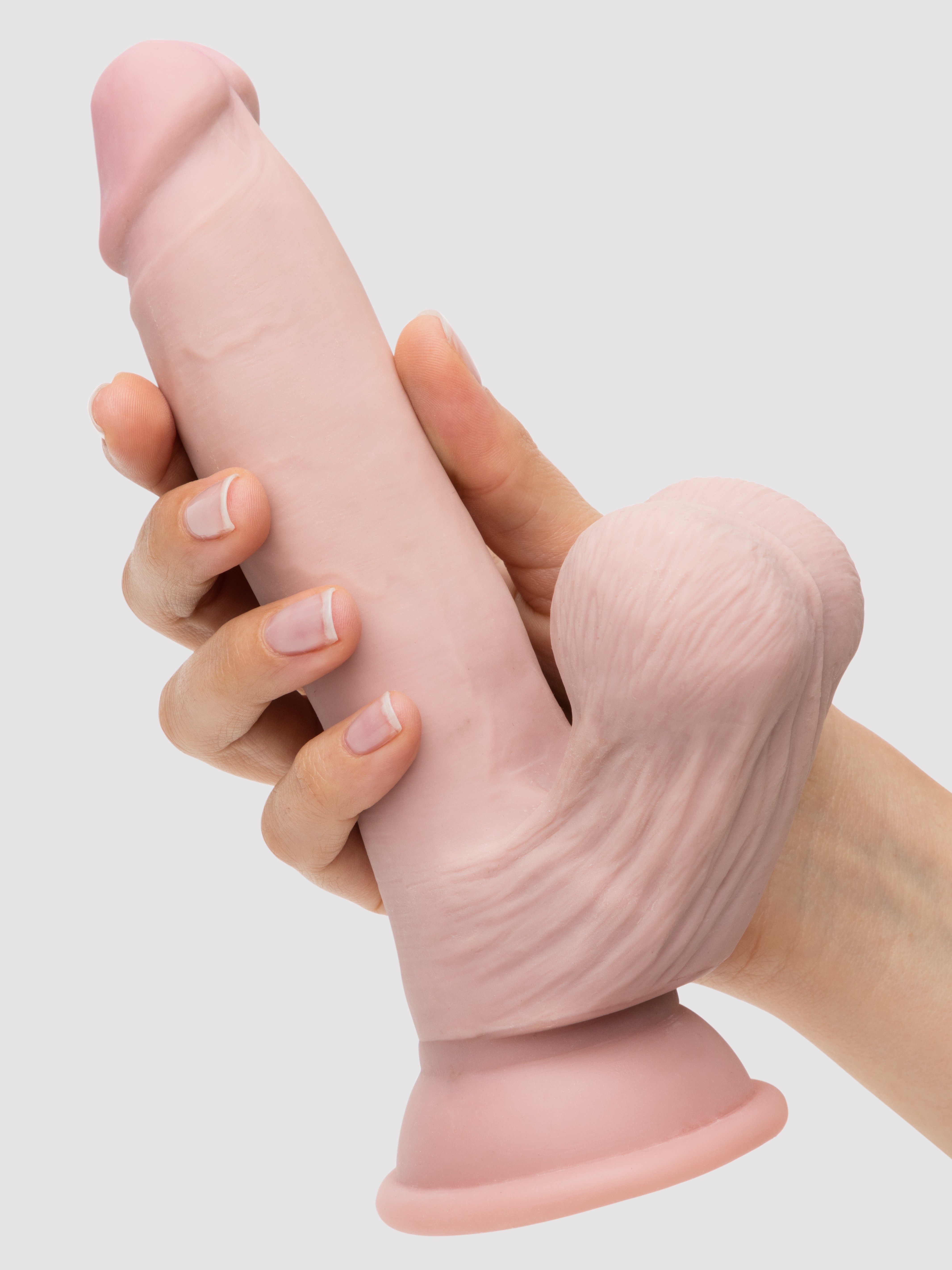 King Cock Girthy Triple Density Ultra Realistic Dildo with Swinging Balls 6 Inch, Flesh Pink, hi-res