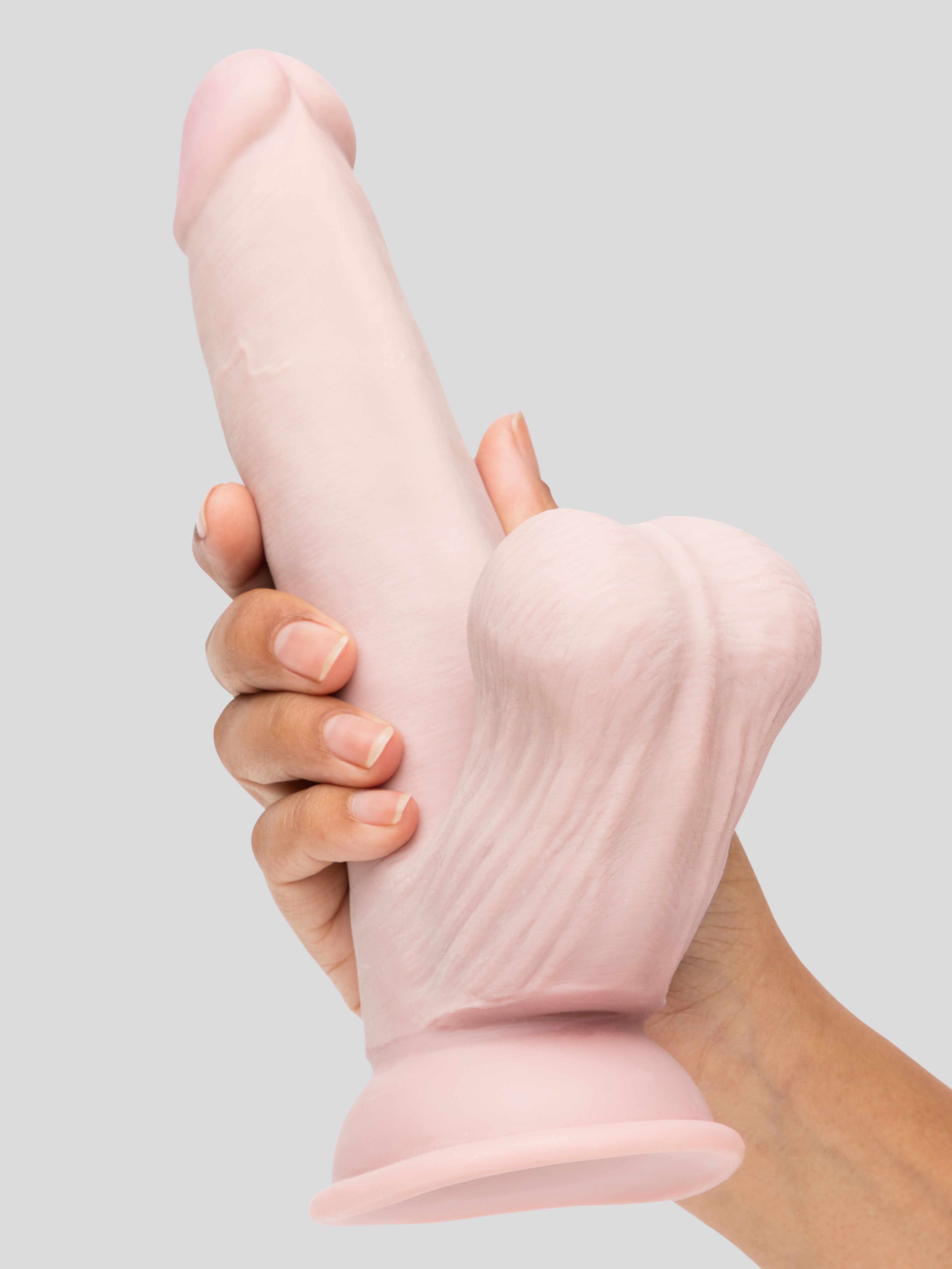 King Cock Girthy Triple Density Ultra Realistic Dildo with Swinging Balls 7 Inch, Flesh Pink, hi-res
