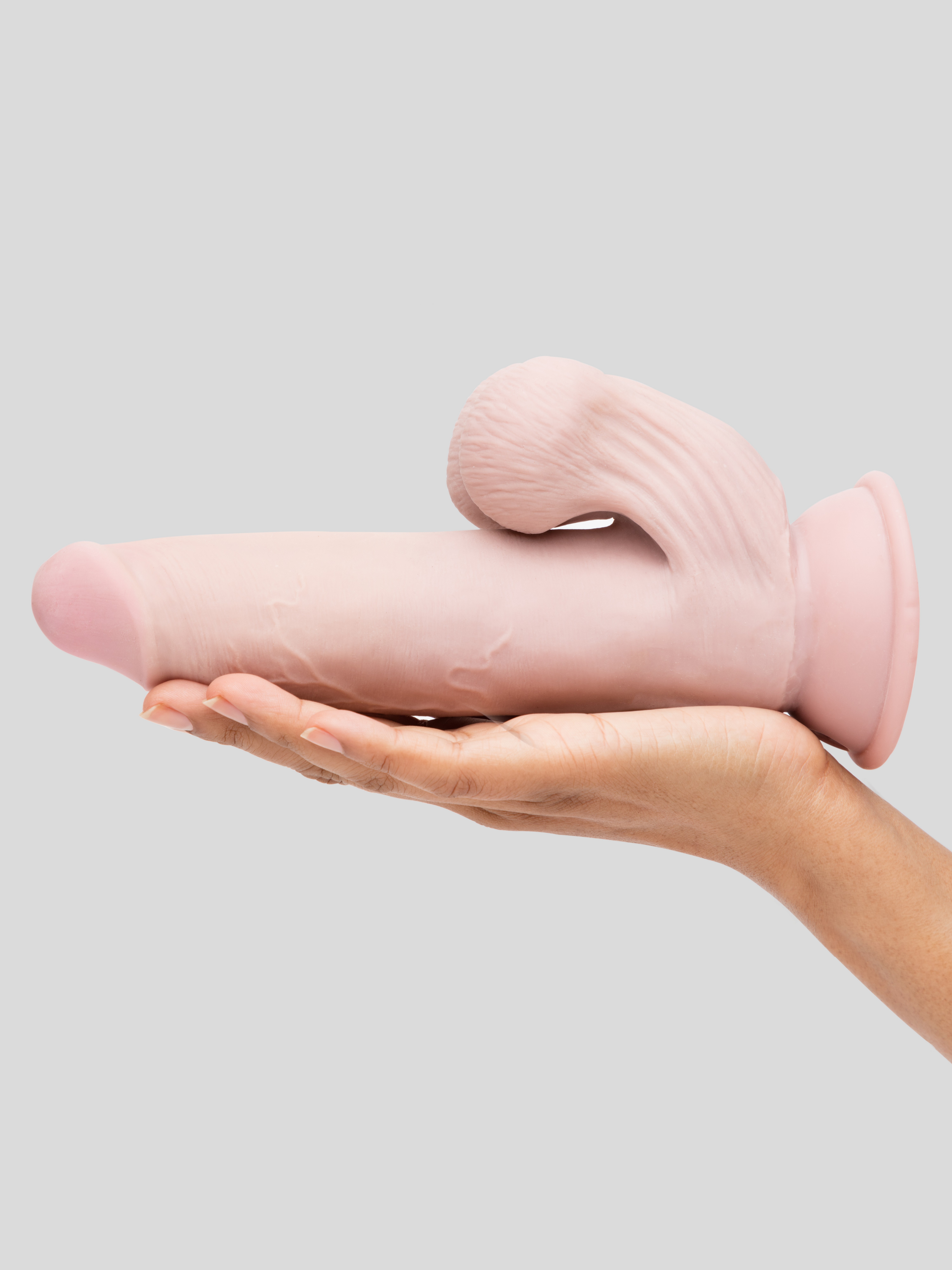 King Cock Girthy Triple Density Ultra Realistic Dildo with Swinging Balls 7 Inch, Flesh Pink, hi-res