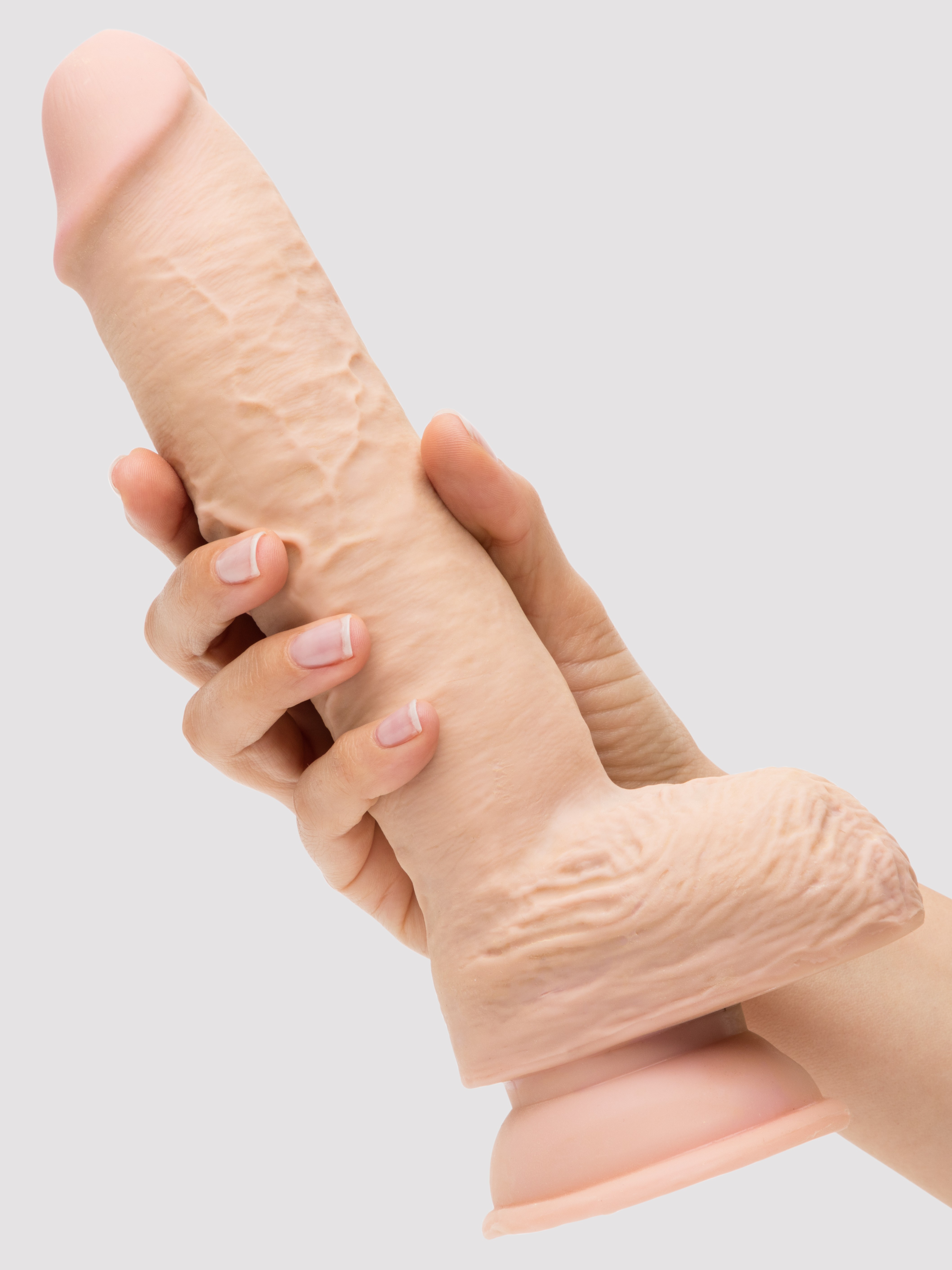 King Cock Girthy Triple Density Ultra Realistic Dildo with Balls 8 Inch, Flesh Pink, hi-res