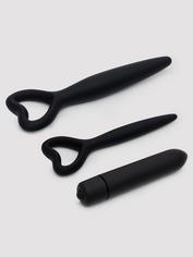 Silicone Vaginal Dilator and Bullet Vibrator Set, Black, hi-res