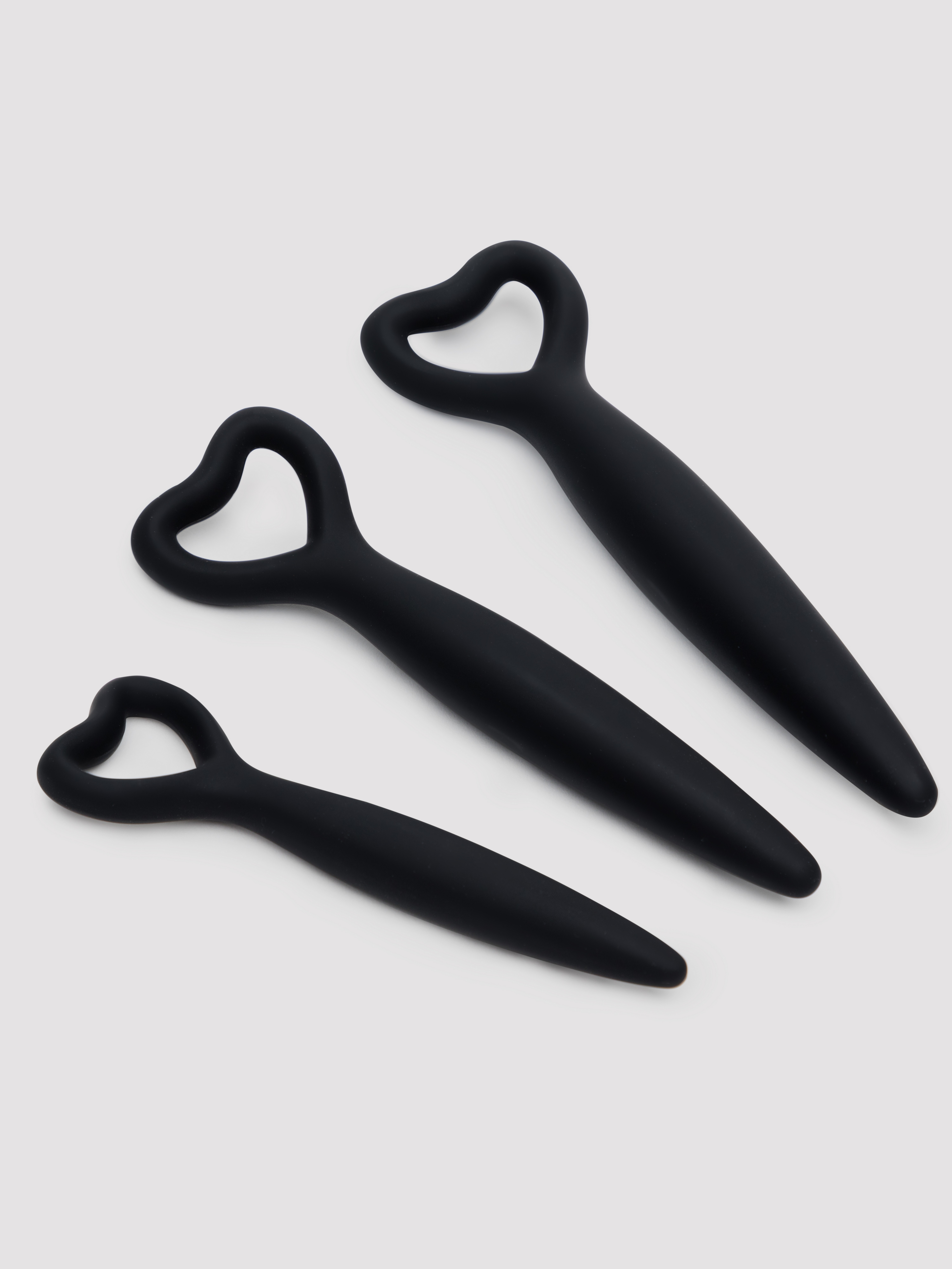 Silicone Vaginal Dilator and Bullet Vibrator Set, Black, hi-res