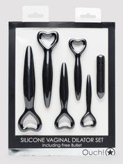 Dilatoren-Set aus Silikon mit Bullet-Vibrator für die Vagina, Schwarz, hi-res