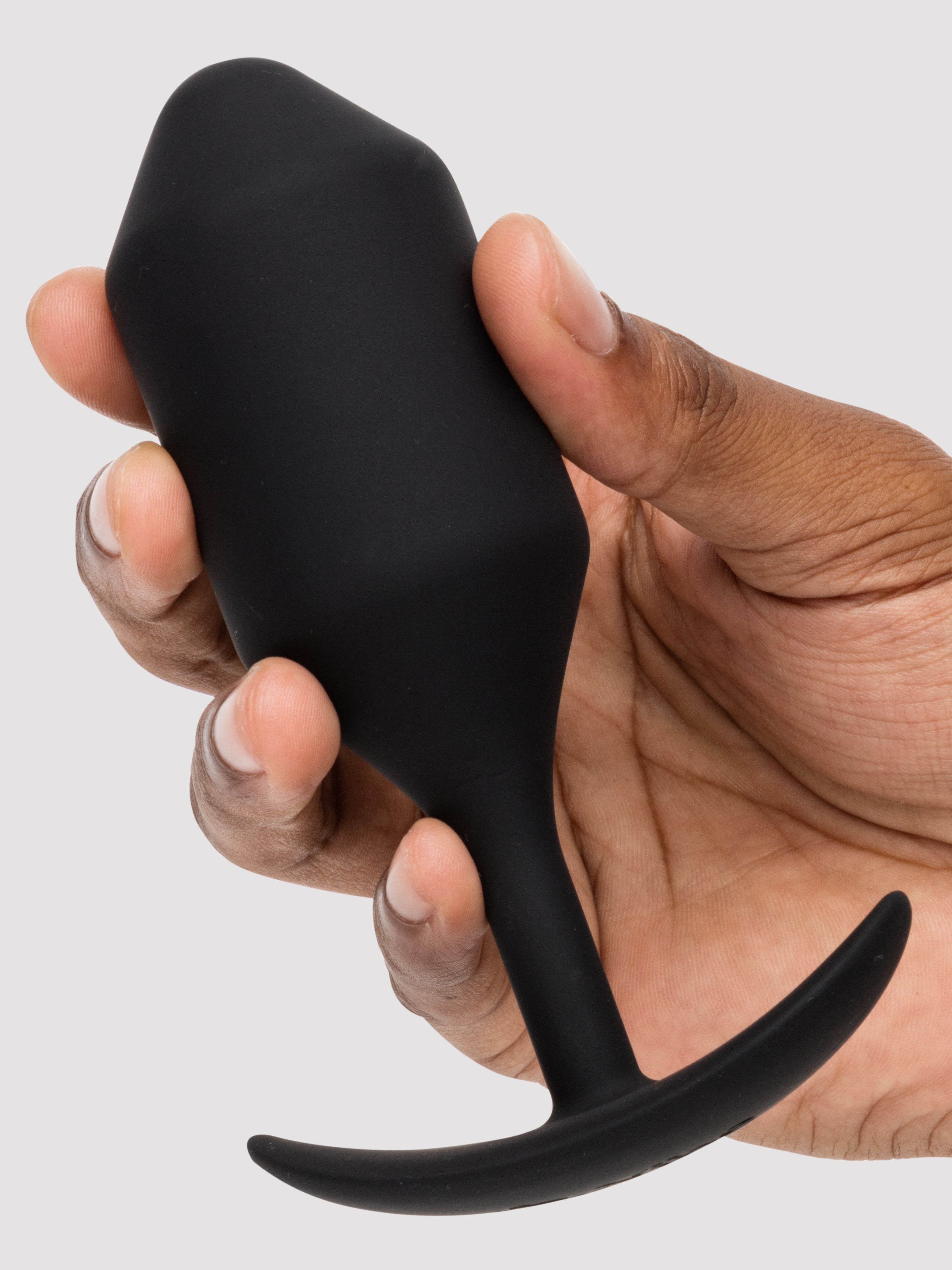 b-Vibe Snug Plug 4 XL Weighted Silicone Butt Plug 5 Inch, Black, hi-res