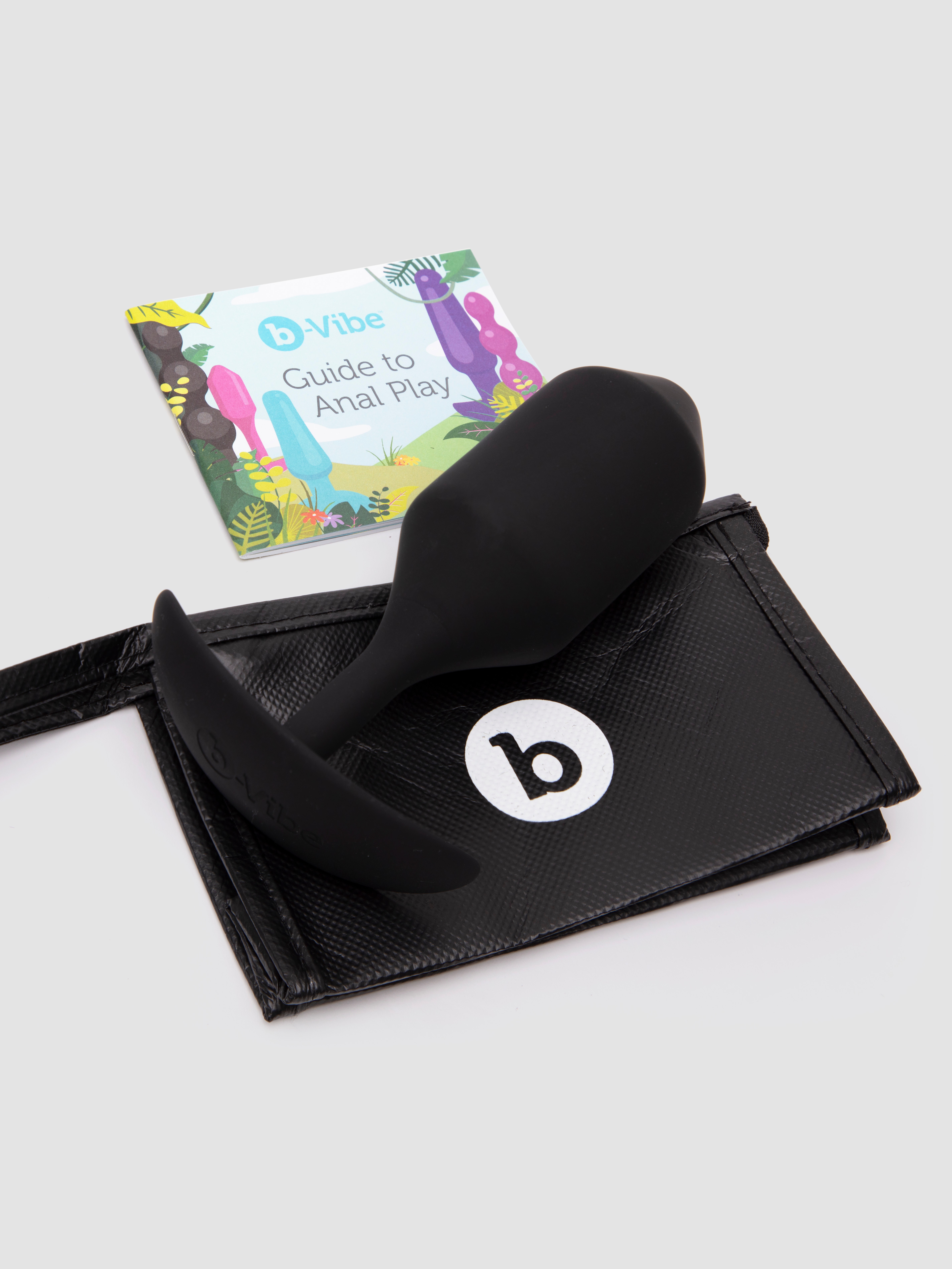 b-Vibe Snug Plug 4 XL Weighted Silicone Butt Plug 5 Inch, Black, hi-res