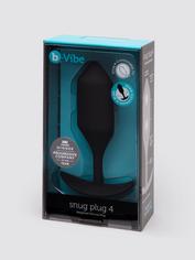 b-Vibe Snug Plug 4 XL Weighted Silicone Butt Plug 5 Inch, Black, hi-res