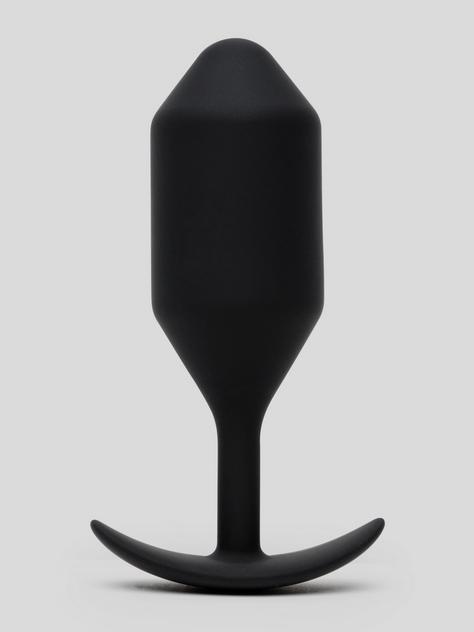 b-Vibe Snug Plug 5 XL Weighted Silicone Butt Plug 6 Inch, Black, hi-res