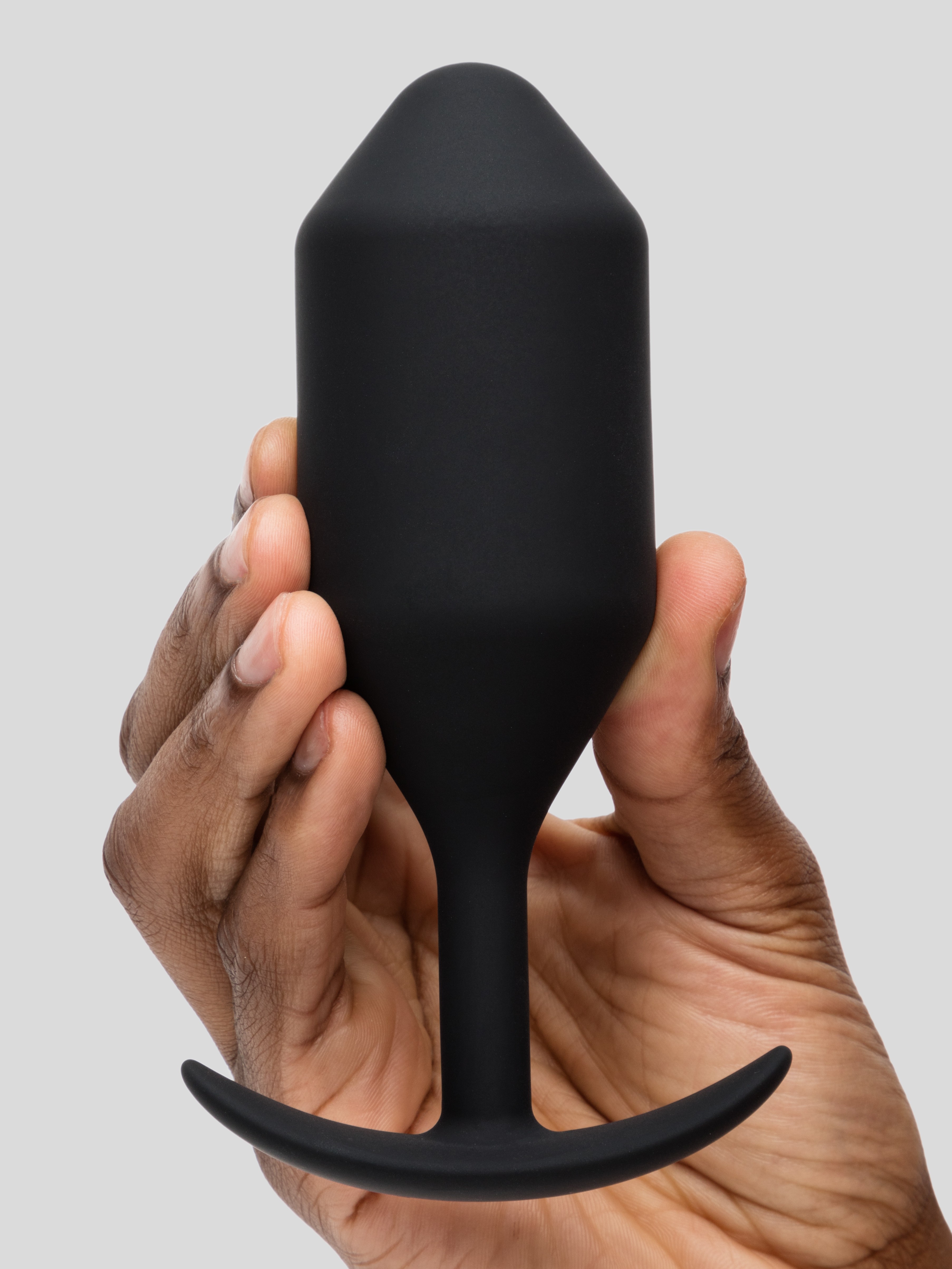 b-Vibe Snug Plug 5 XL Weighted Silicone Butt Plug 6 Inch, Black, hi-res