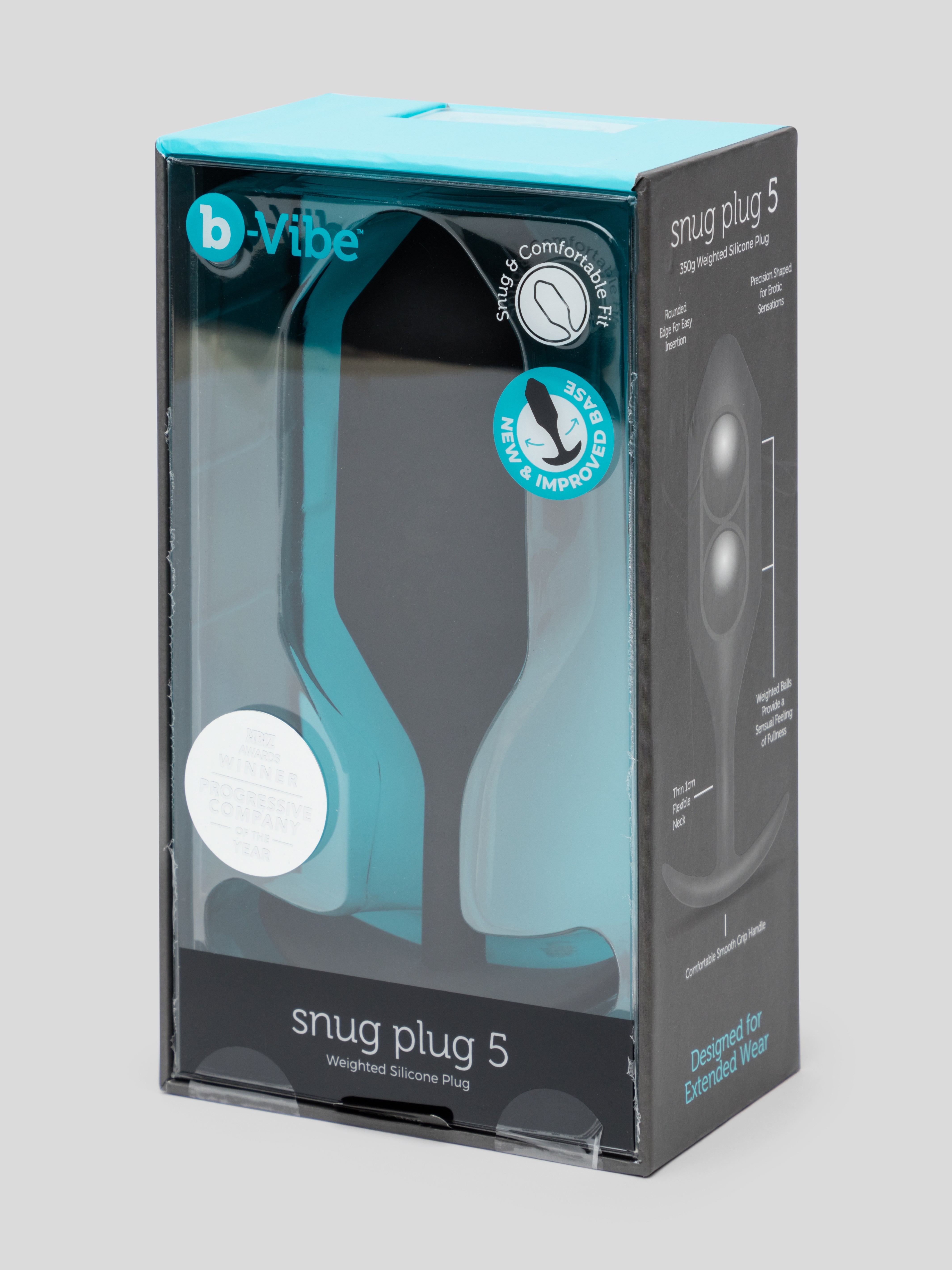 b-Vibe Snug Plug 5 XL Weighted Silicone Butt Plug 6 Inch, Black, hi-res