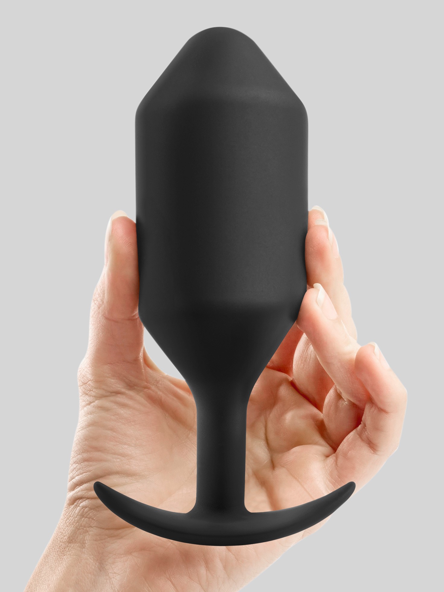 b-Vibe Snug Plug 6 XL Weighted Silicone Butt Plug 6.5 Inch, Black, hi-res