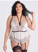 Lovehoney Plus Size Flora Ivory Embroidered Teddy, Ivory, hi-res