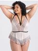 Lovehoney Plus Size Flora Ivory Embroidered Teddy, Ivory, hi-res