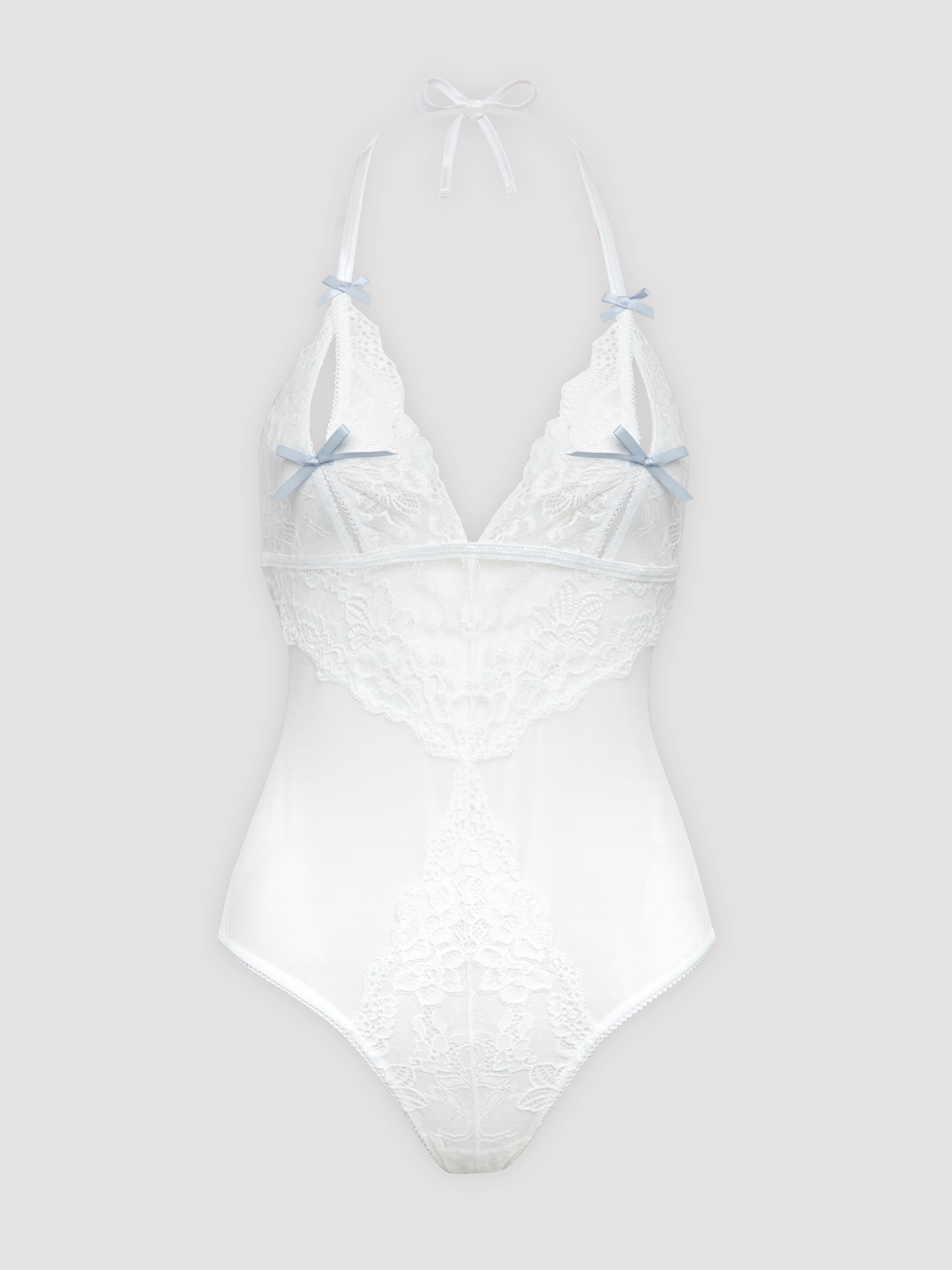 Lovehoney Plus Size Peek-a-Boo White Lace Body, White, hi-res