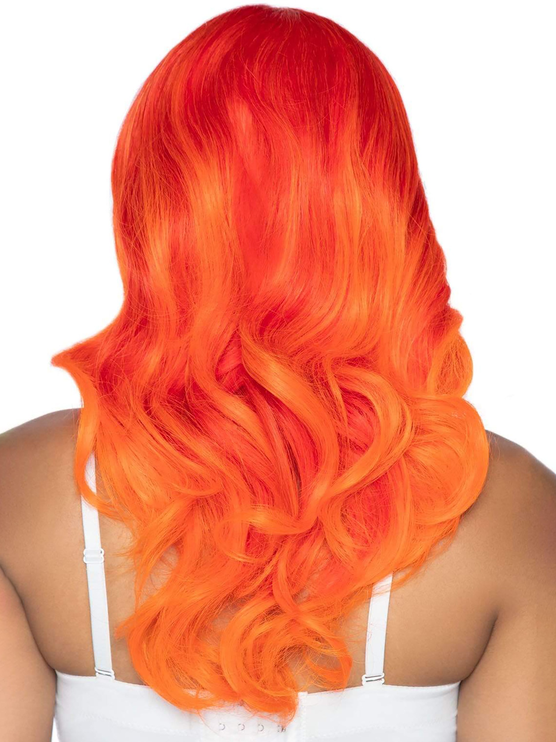 Leg Avenue Orange Ombre Long Wavy Wig, Orange, hi-res