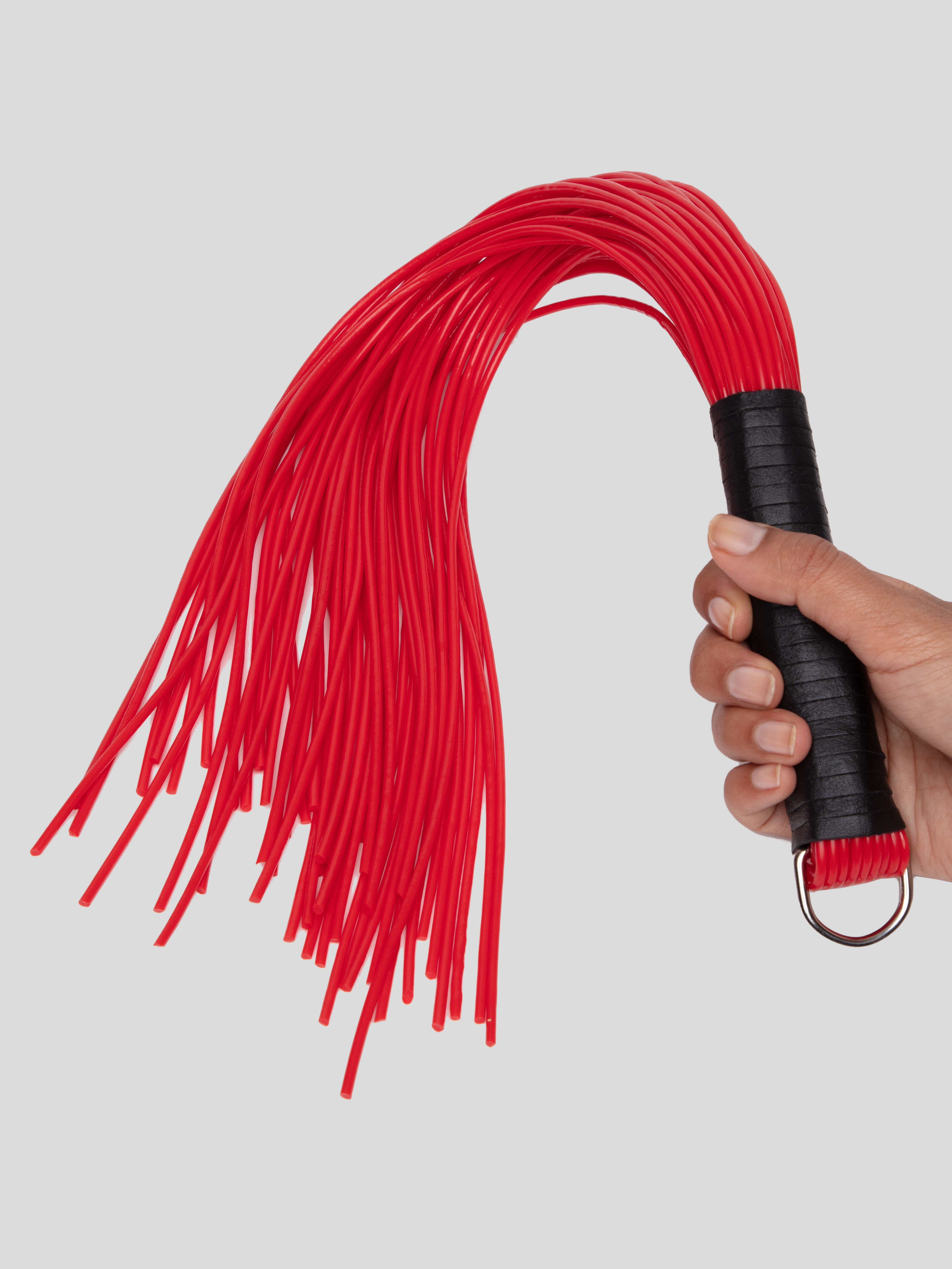 DOMINIX Deluxe Leather and PVC Flogger, Black, hi-res