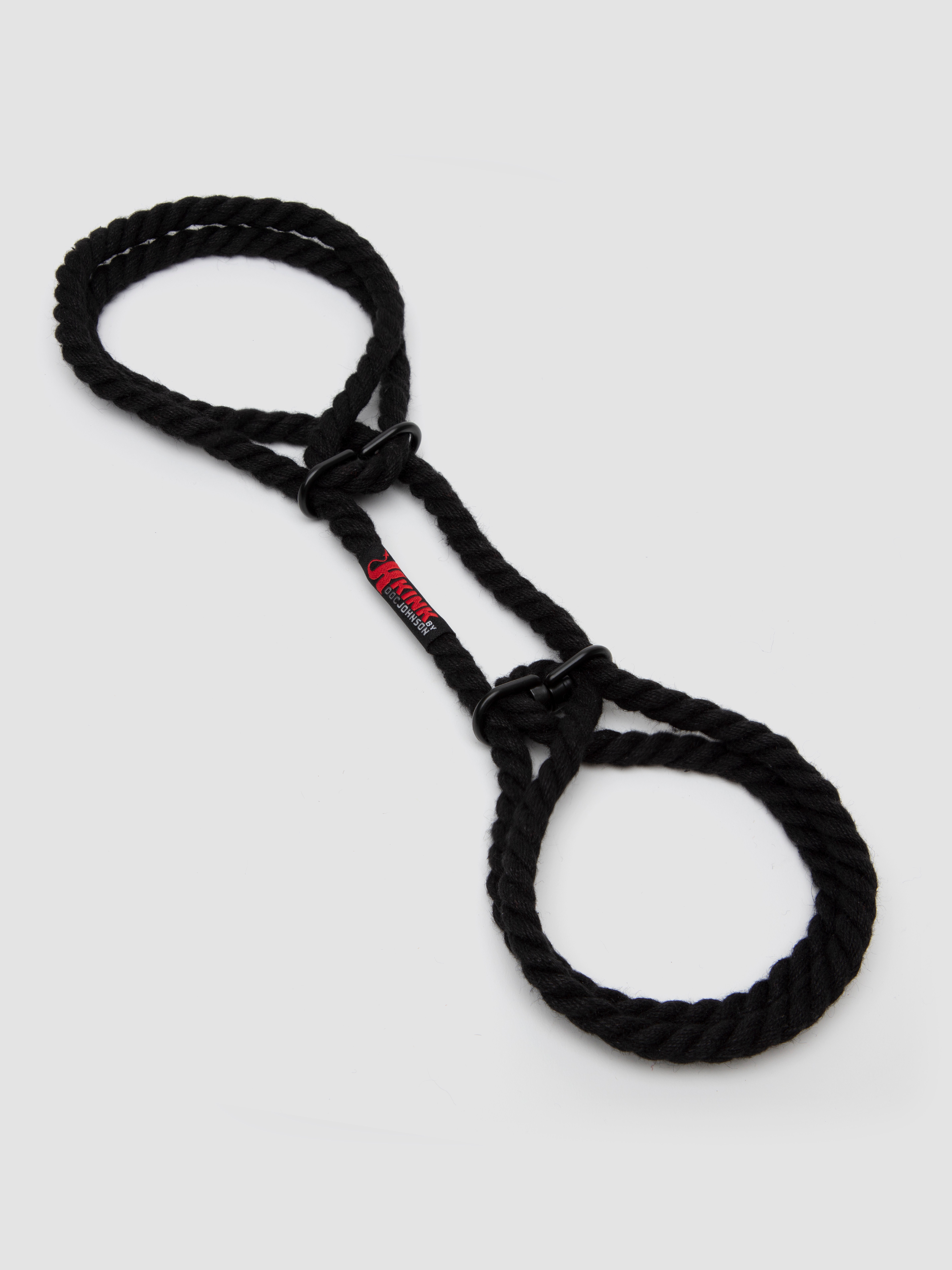 Kink by Doc Johnson Hemp Hog Tie Cuffs, Black, hi-res
