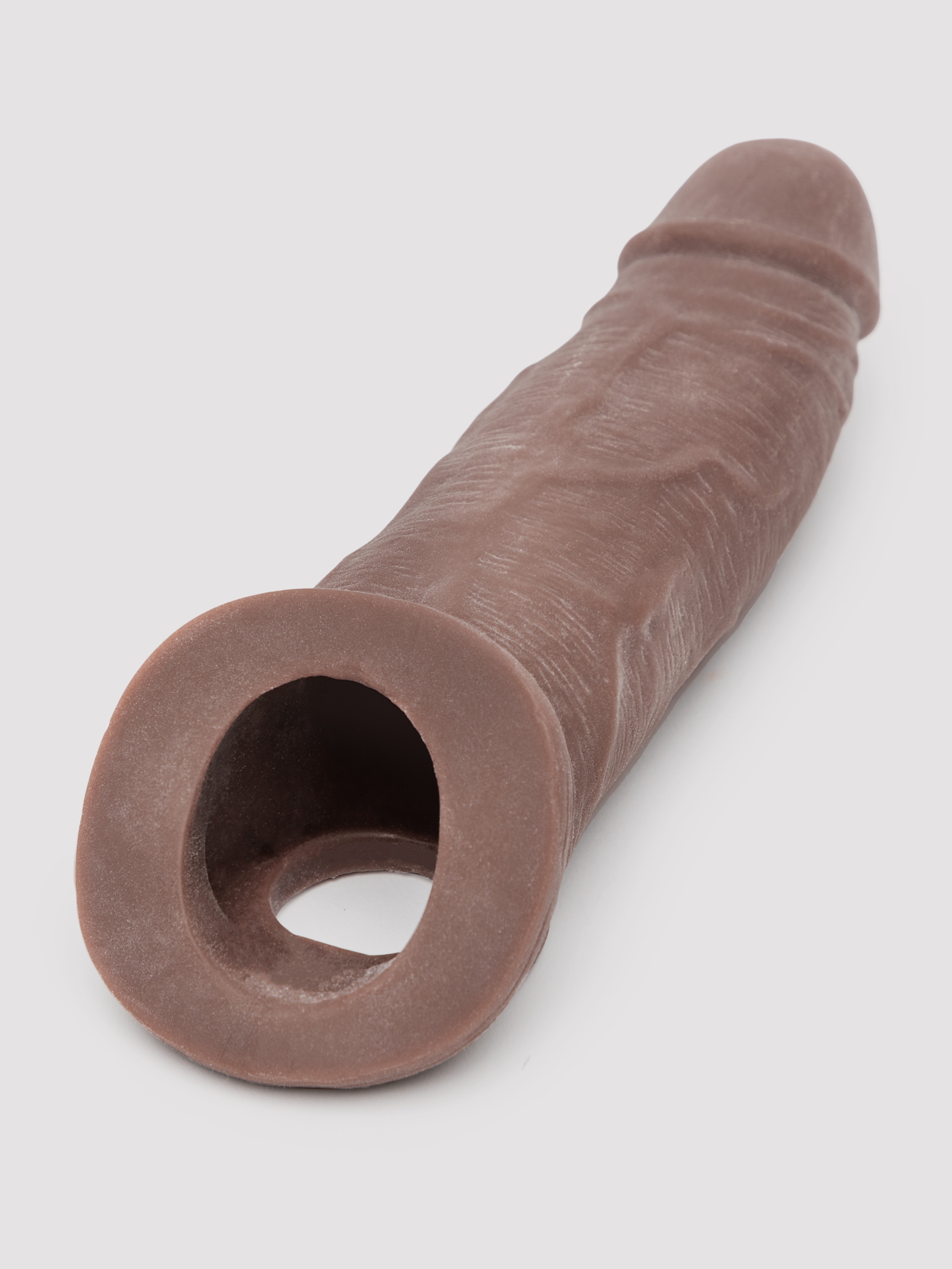Lovehoney Real-Feel Penis Extender 1.5 Inch with Ball Loop - Flesh Brown, Flesh Brown, hi-res