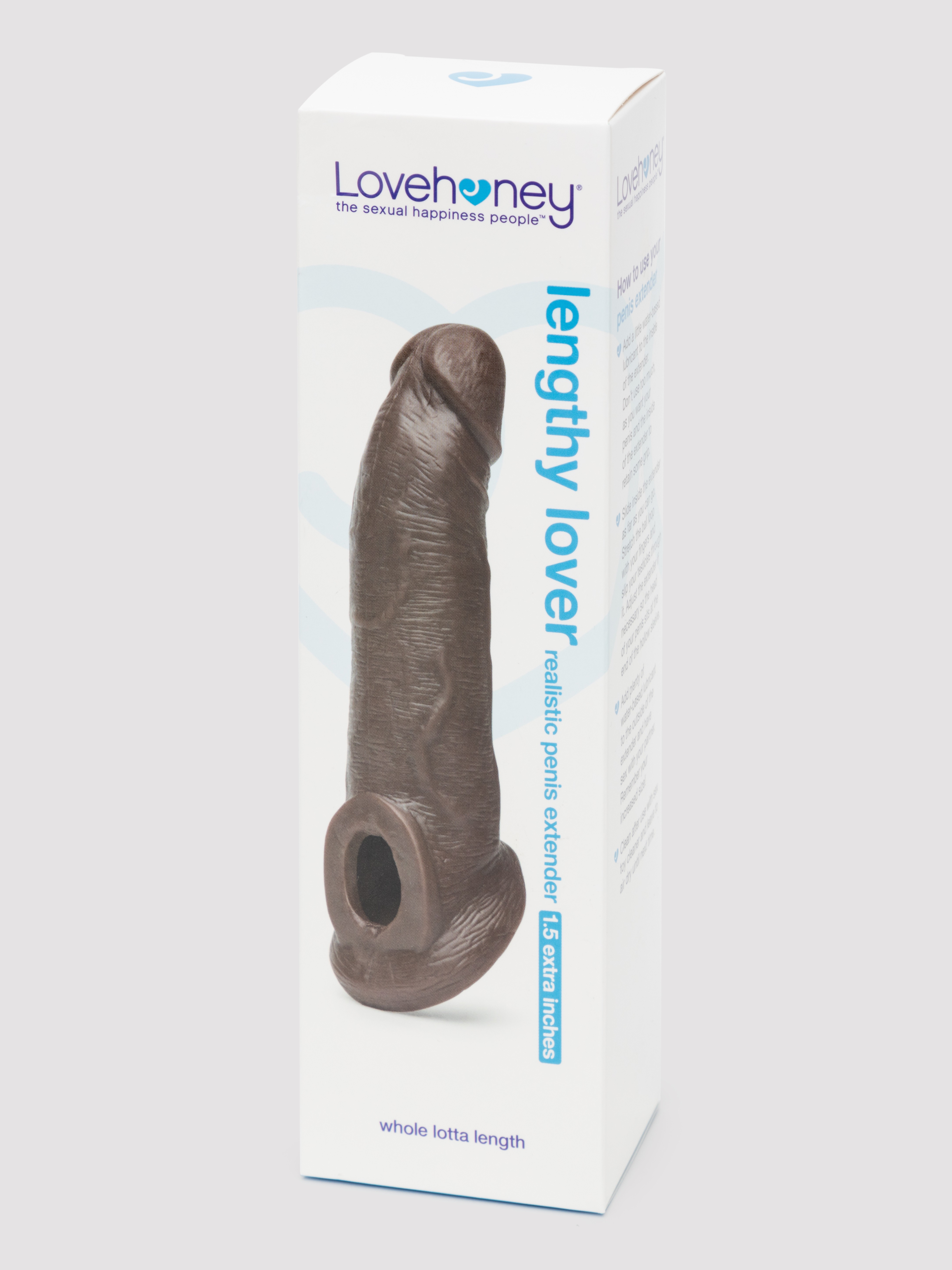 Lovehoney Real-Feel Penis Extender 1.5 Inch with Ball Loop - Flesh Brown, Flesh Brown, hi-res