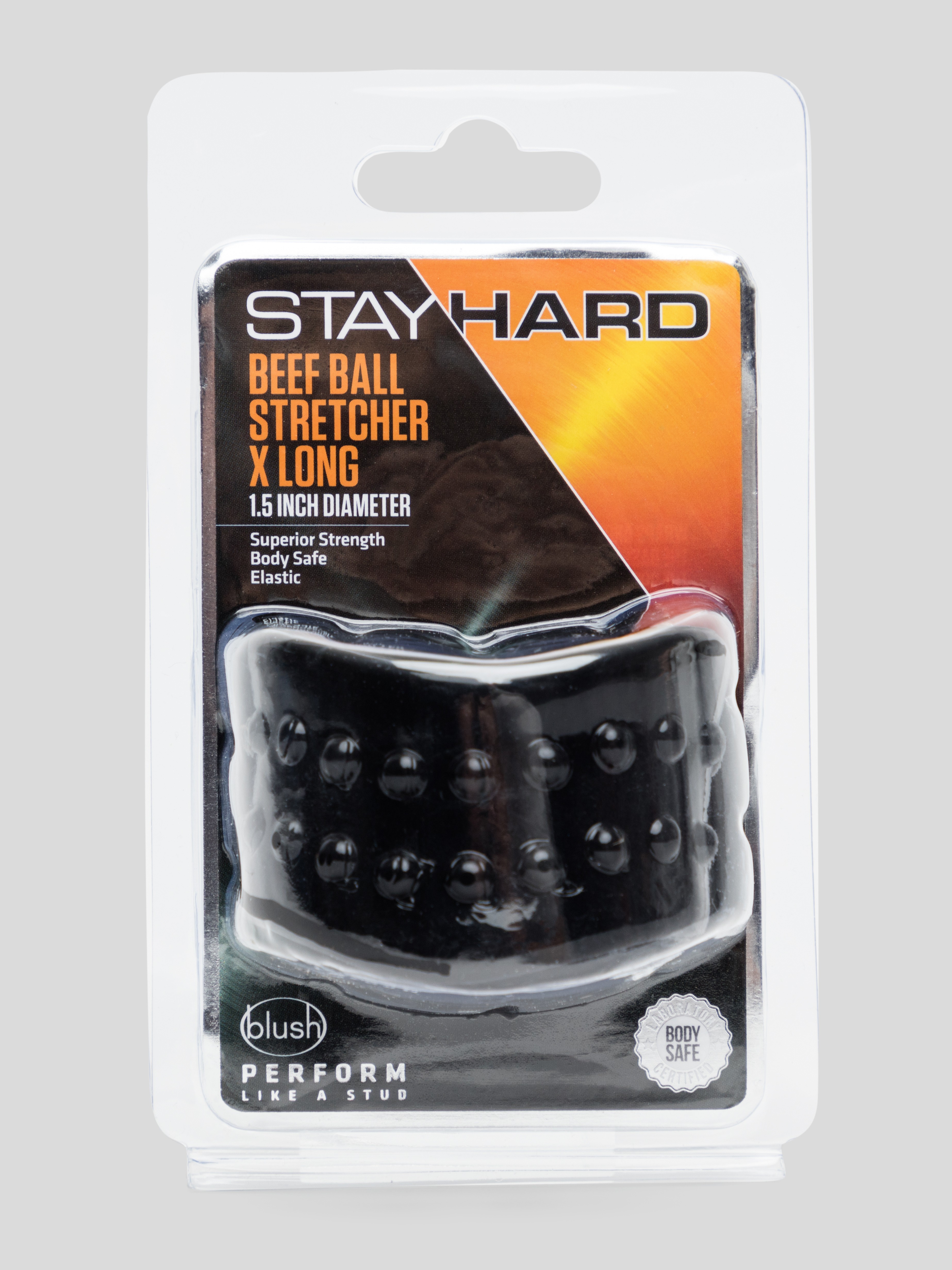 Stay Hard Beef Ball Stretcher Snug 1.5 Inch, Black, hi-res