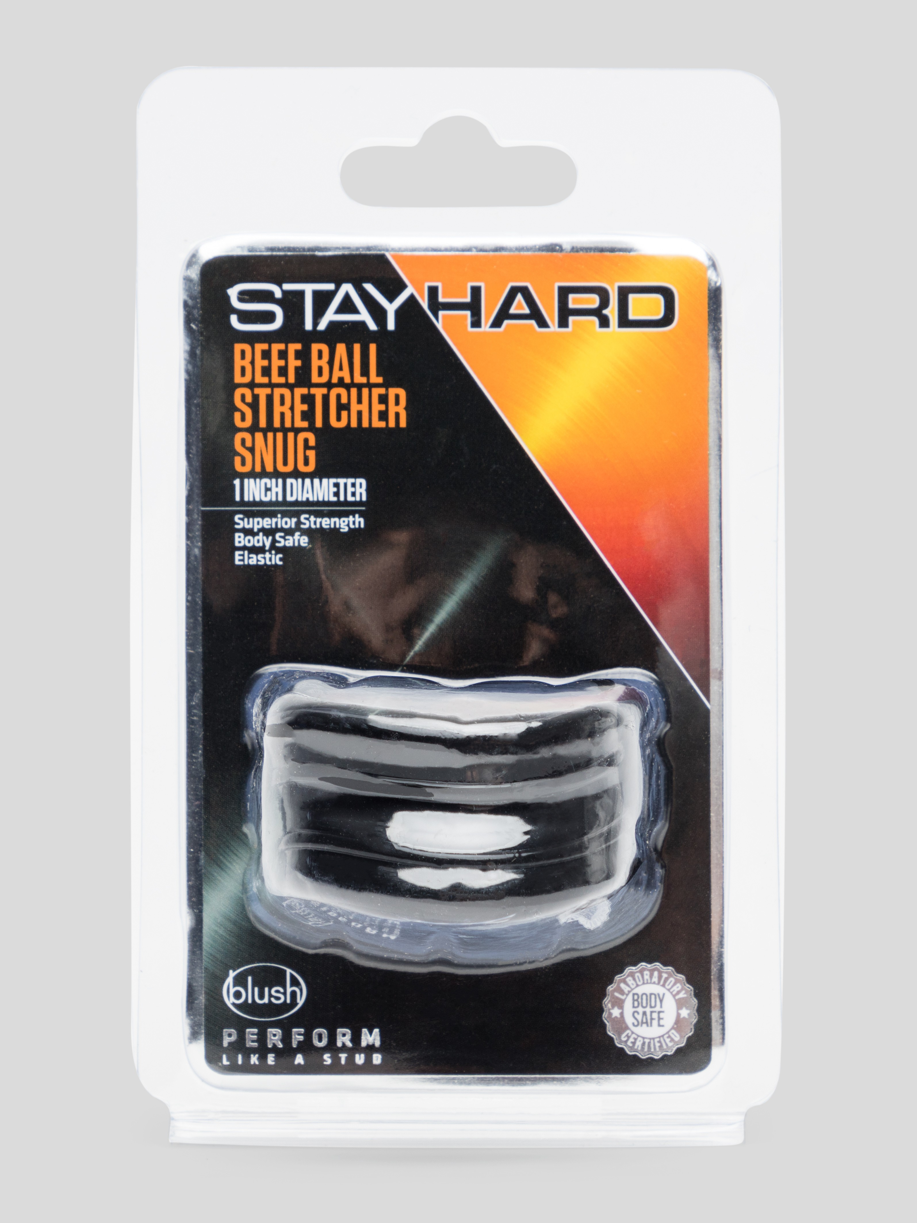 Stay Hard Beef Ball Stretcher Snug 1 Inch, Black, hi-res