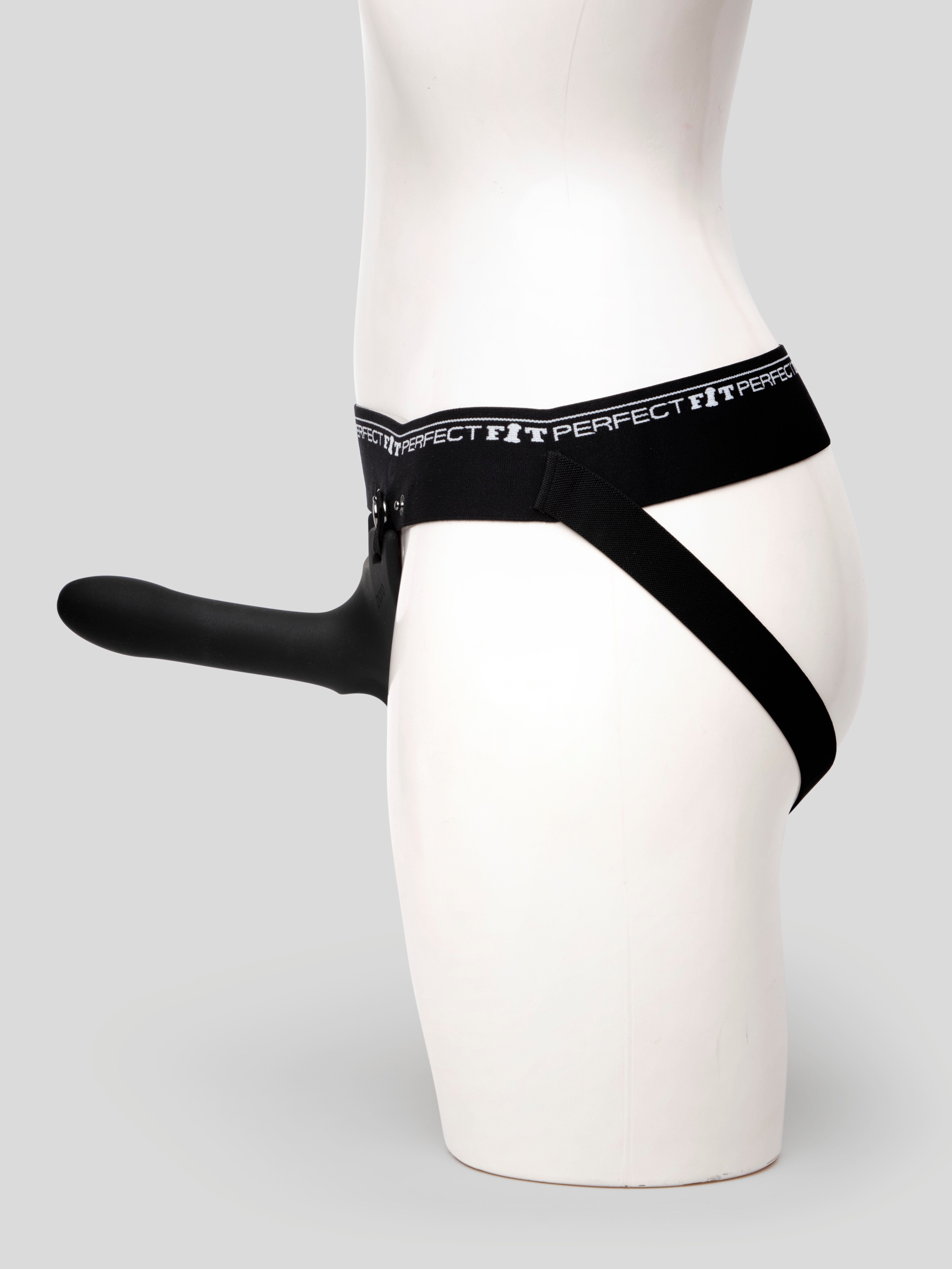 Perfect Fit Zoro Strap-On Kit with Silicone Dildo 5.5 Inch, Black, hi-res