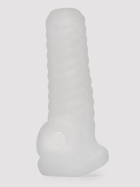Perfect Fit Open Ended Textured Penis Sleeve, Clear, hi-res