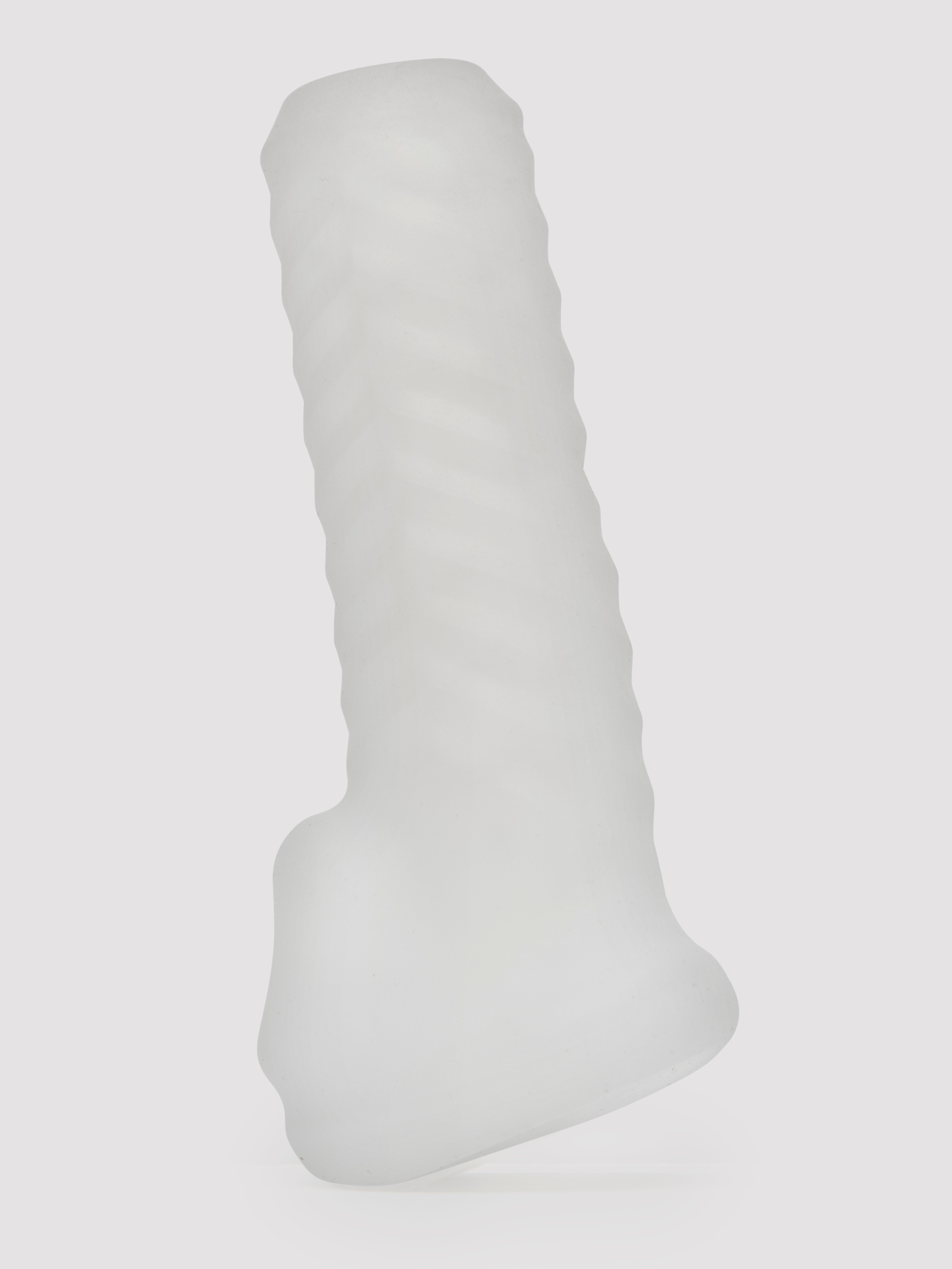 Perfect Fit Open Ended Textured Penis Sleeve, Clear, hi-res