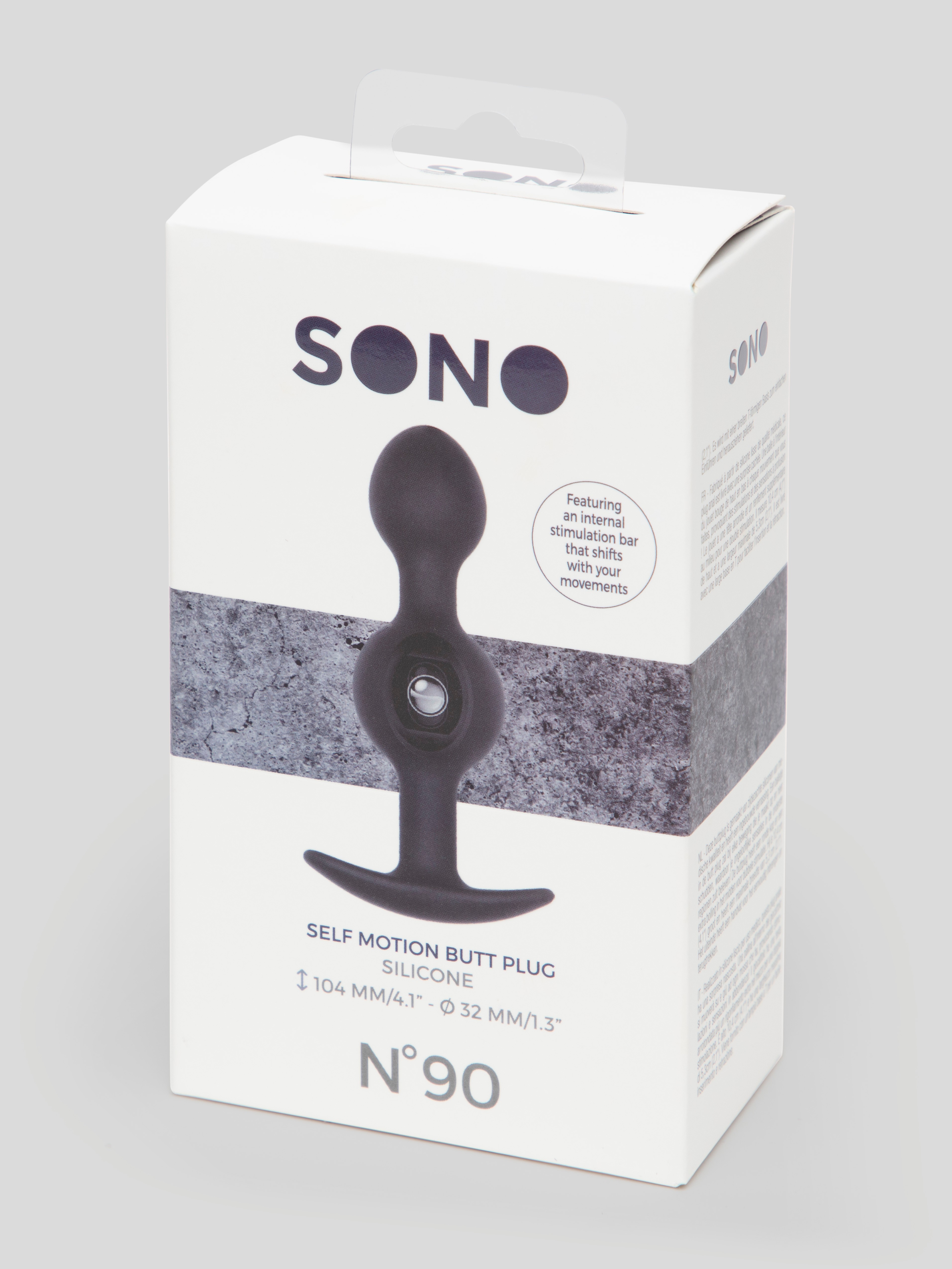 Sono No 90 Self Motion Silicone Butt Plug 3.5 inch , Black, hi-res