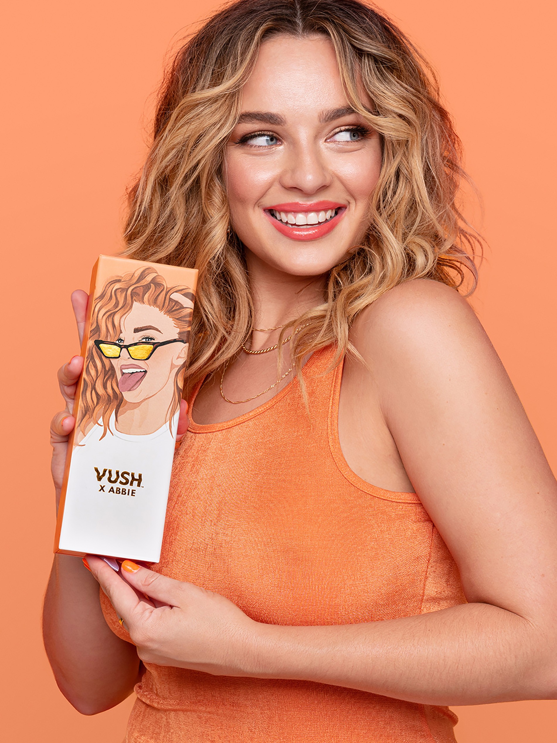 Vush X Abbie Rechargeable G-Spot Vibrator, Orange, hi-res