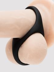Tracey Cox EDGE Silicone Cock and Ball Sling with Ball Divider, Black, hi-res