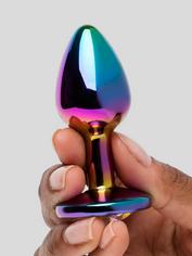 Lovehoney Jeweled Iridescent Metal Small Butt Plug 2.5 Inch, Rainbow, hi-res
