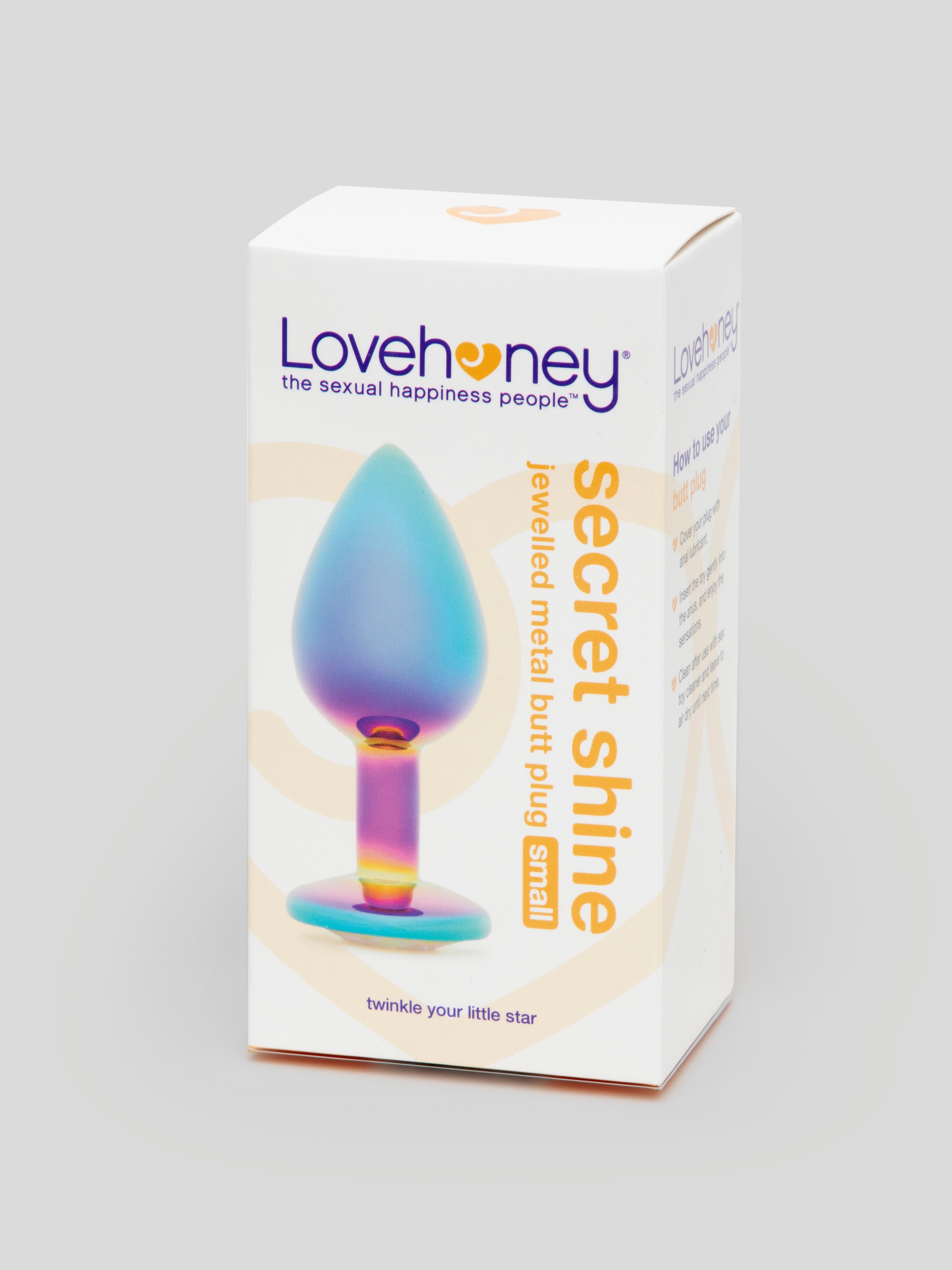 Lovehoney Jewelled Iridescent Metal Small Butt Plug 2.5 Inch, Rainbow, hi-res