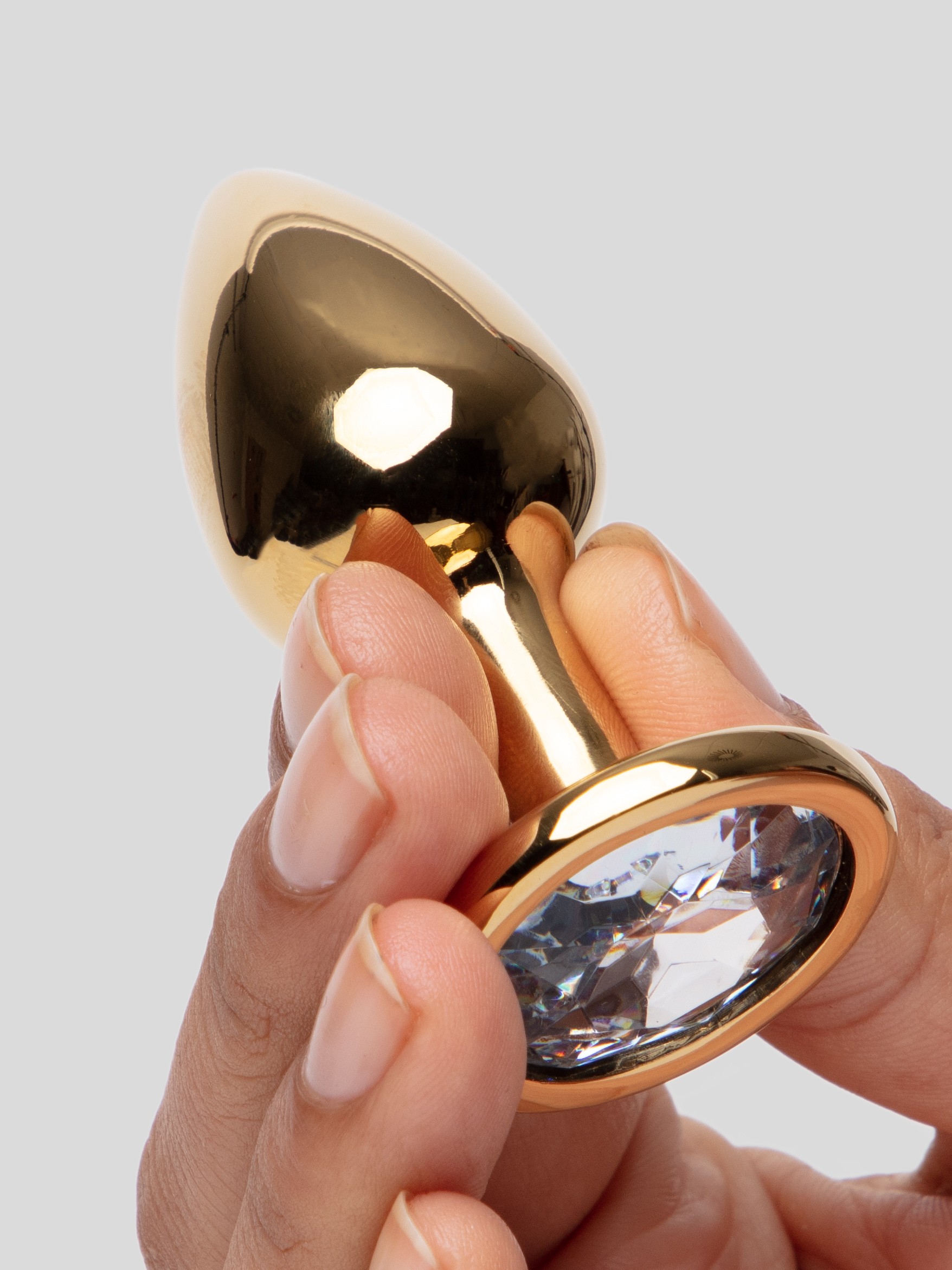 Lovehoney Jewelled Gold Metal Small Butt Plug 2.5 Inch, Gold, hi-res