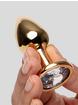 Lovehoney Jewelled Gold Aluminum Small Butt Plug 2.5 Inch, Gold, hi-res