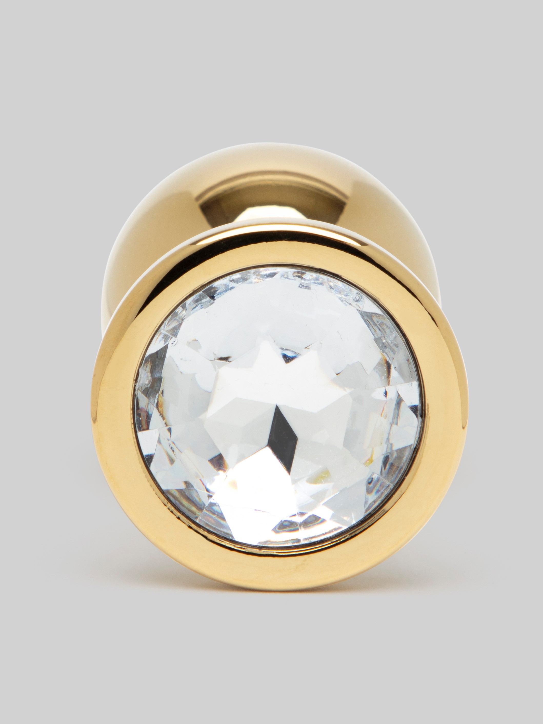 Lovehoney Jewelled Gold Metal Medium Butt Plug 3 Inch, Gold, hi-res