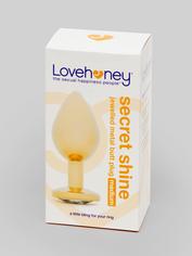 Plug anal mediano metálico dorado con joya 7,5 cm de Lovehoney, Dorado, hi-res