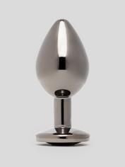 Plug anal mediano metálico gris plomo con joya 7,5 cm de Lovehoney, Gris, hi-res