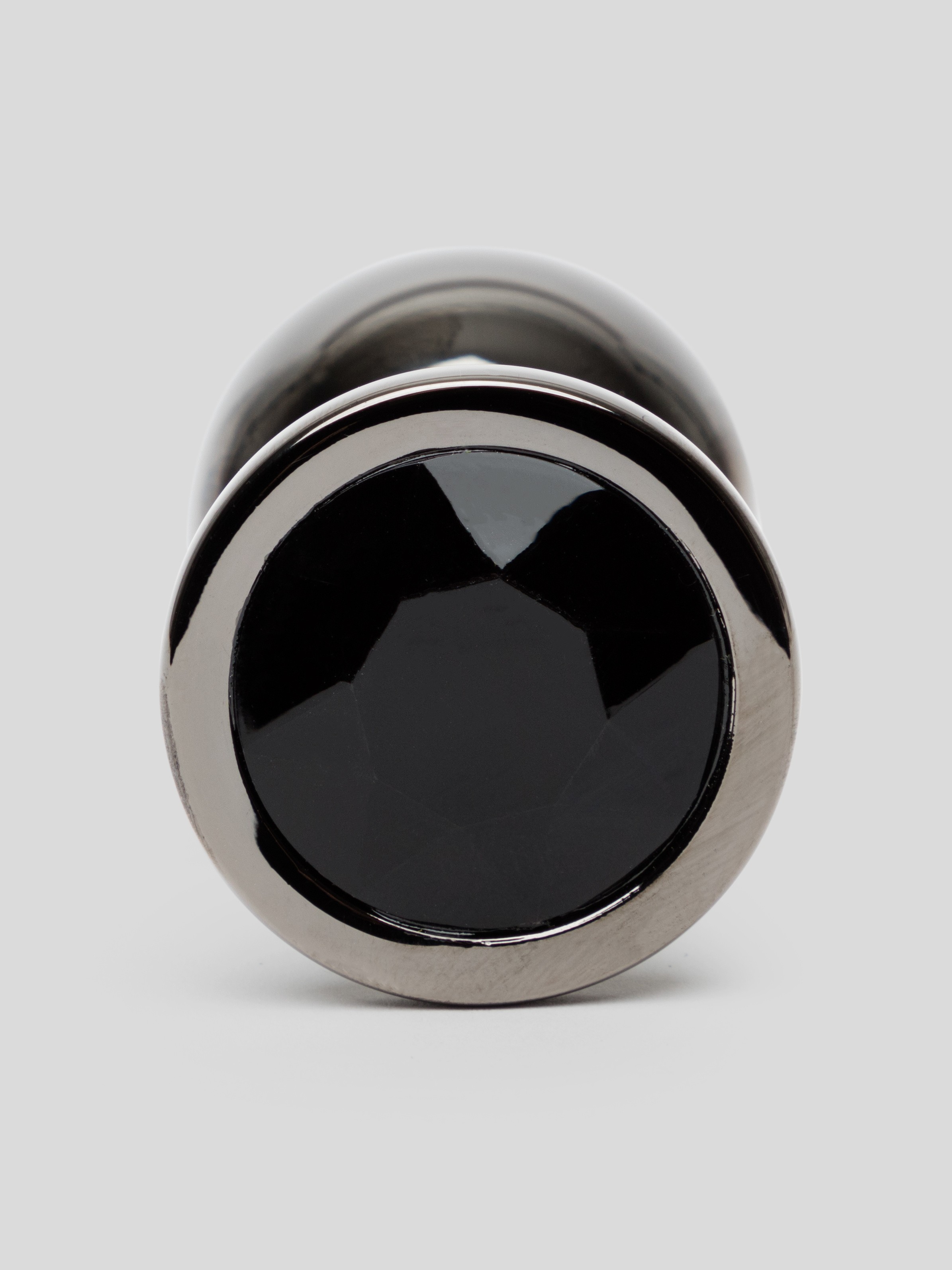 Lovehoney Jeweled Grey Metal Medium Butt Plug 3 Inch , Grey, hi-res