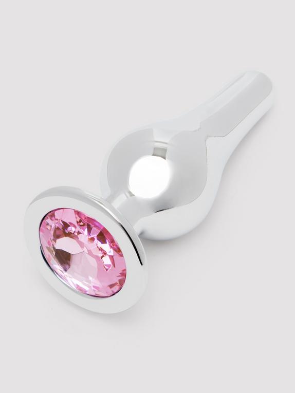 Plug anal metálico con joya y forma cónica 7,5 cm de Lovehoney, Plata, hi-res