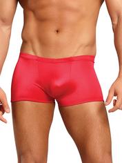 Male Power Tight Wet Look Boxer Shorts, Red, hi-res
