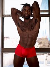Male Power Tight Boxer Shorts, Red, hi-res