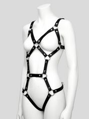 DOMINIX Deluxe Leather Caged Harness, Black, hi-res