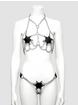 DOMINIX Deluxe Leather and Chain Star Bra Set, Black, hi-res