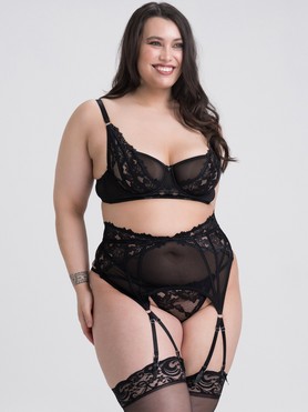 Lovehoney Plus Size Lavish Black Lace Bra Set