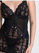 Lovehoney Lavish Black Lace Chemise Set, Black, hi-res