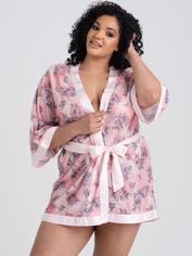 Lovehoney Plus Size Rose Embrace Pink Satin Robe
