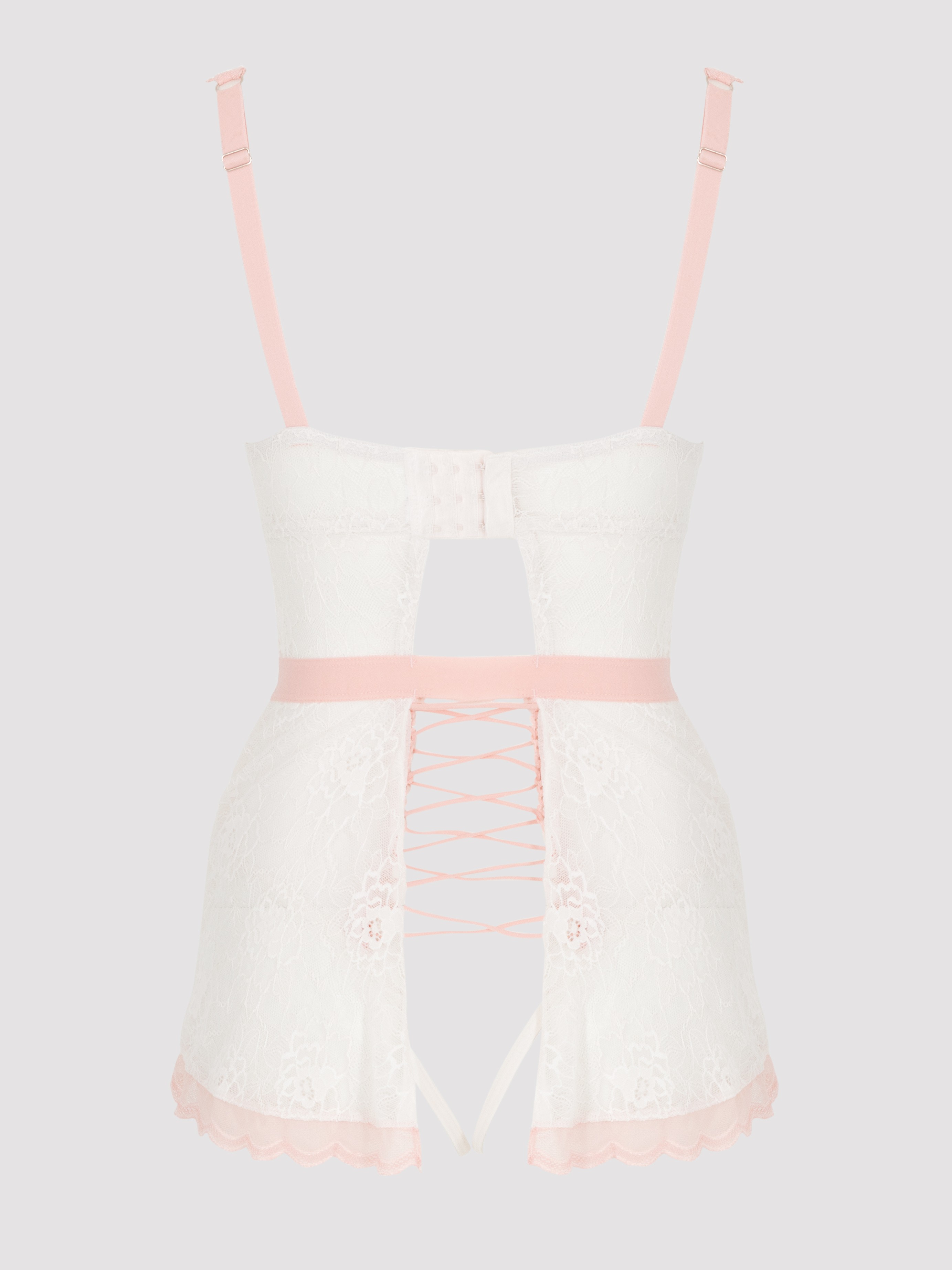 Lovehoney Vintage Bliss Ivory Crotchless Skirted Body, Ivory, vanilla